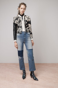 Rebecca Taylor Metallic Blouse with Leather Applique Jacket and