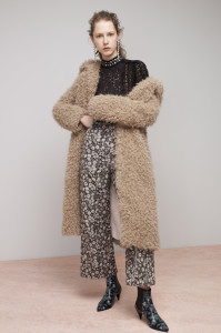 Rebecca Taylor Vien Lace Top Floral Pant and Fuzzy Coat